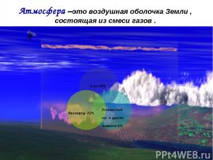 Атмосфера –это воздушная оболочка Земли , состоящая из смеси газов . Кислород -2