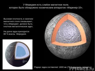 У Меркурия есть слабое магнитное поле, которое было обнаружено космическим аппар