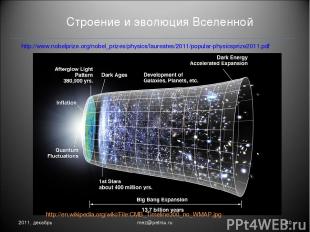 Строение и эволюция Вселенной 2011, декабрь * mez@petrsu.ru http://www.nobelpriz