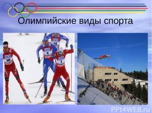 Олимпийские виды спорта Лыжные гонки Наряду с конькобежным спортом лыжные гонки