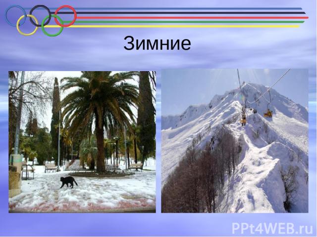 Зимние Слово «Зимние.» говорит о времени проведения Игр, их типе, а также отражает традиционность восприятия России в глазах всего мира.