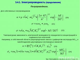 Курс: Химия дефектов. структура и свойства твердых тел. 3.4.1. Электропроводност