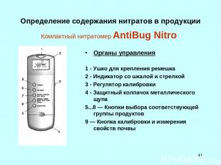 * Определение содержания нитратов в продукции Компактный нитратомер AntiBug Nitr