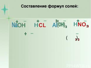 Составление формул солей: ( )