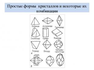 Простые формы кристаллов и некоторые их комбинации