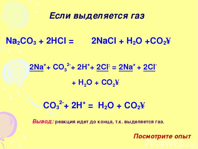 Co2 hcl реакция возможна