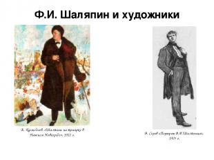 Ф.И. Шаляпин и художники Б. Кустодиев, «Шаляпин на ярмарке в Нижнем Новгороде»,
