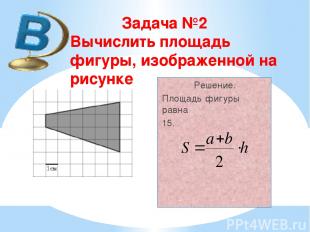 Задача №2 Вычислить площадь фигуры, изображенной на рисунке Решение. Площадь фиг