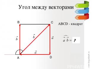 Угол между векторами D С В А ABCD - квадрат ? a b b a