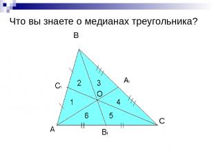 С В Что вы знаете о медианах треугольника?