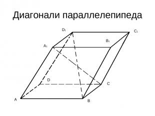 Диагонали параллелепипеда A B C1 C D A1 D1 B1
