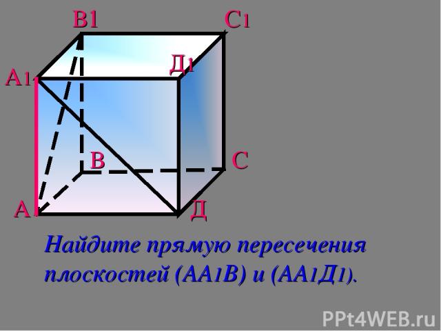 А В С Д А1 В1 С1 Д1 Найдите прямую пересечения плоскостей (АА1В) и (АА1Д1).