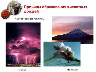 Причины образования кислотных дождей вулканы Естественные причины гроза