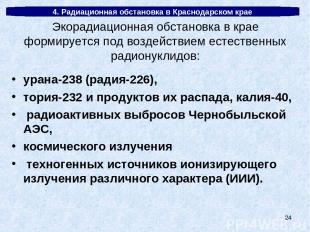 * 4. Радиационная обстановка в Краснодарском крае урана-238 (радия-226), тория-2