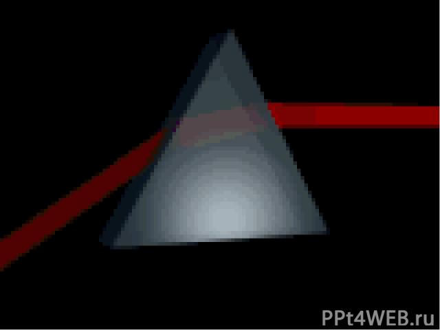 Разложение светового пучка в дисперсионный спектр вследствие дисперсии света на стеклянной призме