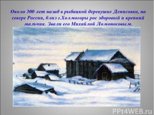 Около 300 лет назад в рыбацкой деревушке Денисовка, на севере России, близ г.Хол