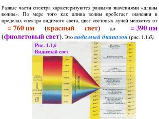 Разные части спектра характеризуются разными значениями «длины волны». По мере т