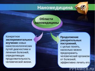 Наномедицина Конкретное экспериментальное изучение новых нанотехнологических пут