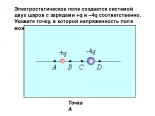 Электростатическое поле создается системой двух шаров с зарядами +q и –4q соотве
