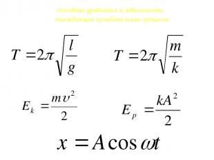 Основные уравнения и зависимости, описывающие колебательные процессы