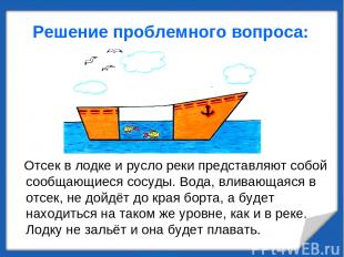 Решение проблемного вопроса: Отсек в лодке и русло реки представляют собой сообщ