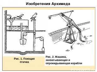 Изобретения Архимеда Рис. 2. Машина, захватывающая и опрокидывающая корабли
