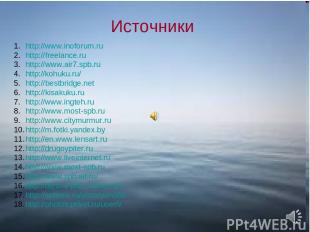 Источники http://www.inoforum.ru http://freelance.ru http://www.air7.spb.ru http