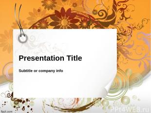 Presentation Title Subtitle or company info