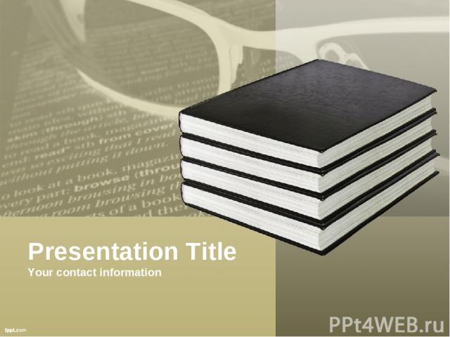 Presentation Title Your contact information