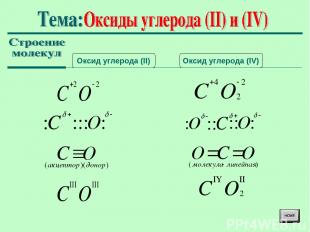 Оксид углерода (II) Оксид углерода (IV)