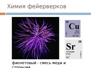 Химия фейерверков фиолетовый - смесь меди и стронция