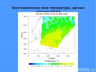 Восстановленное поле температуры, данные спутника NOAA *
