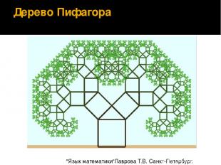 Дерево Пифагора "Язык математики"Лаврова Т.В. Санкт-Петербург. 2012