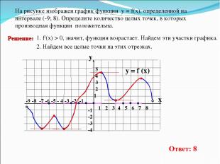-9 -8 -7 -6 -5 - 4 -3 -2 -1 1 2 3 4 5 6 7 8 На рисунке изображен график функции