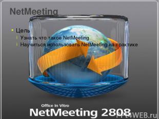 Цель Узнать что такое NetMeeting Научиться использовать NetMeeting на практике N