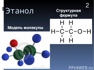 Этанол Модель молекулы Структурная формула 2