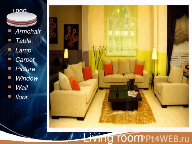 Armchair Table Lamp Carpet Picture Window Wall floor Living room LOGO