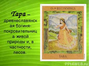 Тара – древнеславянская богиня-покровительница живой природы и, в частности, лес