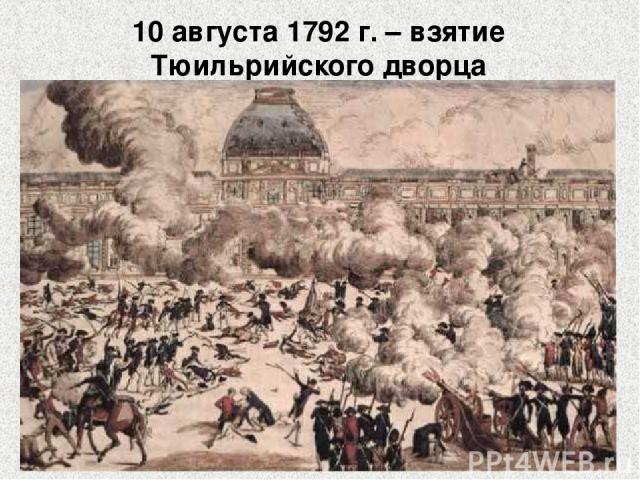 10 августа 1792 г. – взятие Тюильрийского дворца