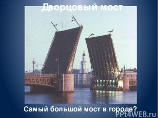 Дворцовый мост Самый большой мост в городе?