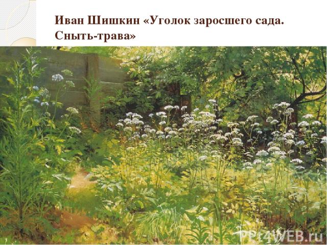 Иван Шишкин «Уголок заросшего сада. Сныть-трава» 