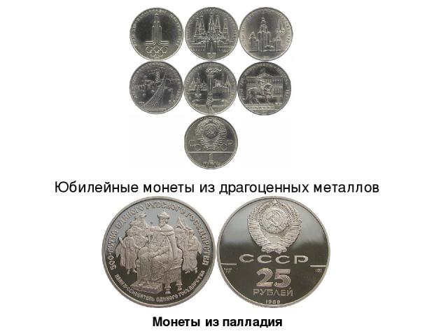 Монеты из палладия Юбилейные монеты из драгоценных металлов