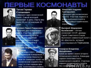 Титов Герман Степанович совершил один космический полёт. Самый молодой космонавт
