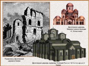 Развалины Десятинной церкви в Киеве Десятинная церковь (церковь Успения Пресвято