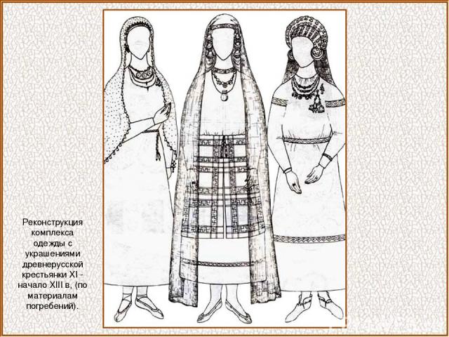 Реконструкция комплекса одежды с украшениями древнерусской крестьянки XI - начало XIII в, (по материалам погребений).