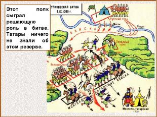 Этот полк сыграл решающую роль в битве. Татары ничего не знали об этом резерве.