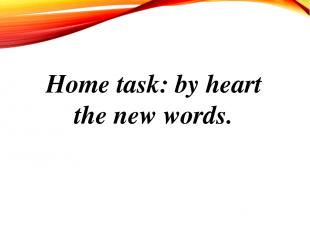 Home task: by heart the new words.