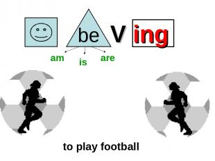 V ing to play football am is are