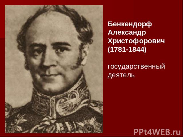 Бенкендорф Александр Христофорович (1781-1844) государственный деятель