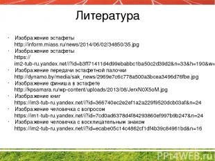 Литература Изображение эстафеты http://inform.miass.ru/news/2014/06/02/34850/35.